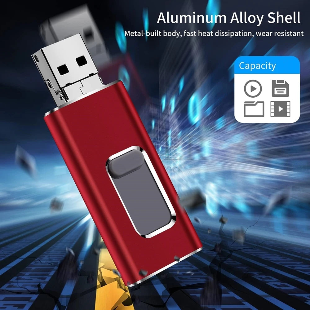 USB Flash Drive 256GB High Speed 512G 128G Sticks External Storage Pen Drive For Phone iPhone Android PC Copy Photo Videos Files