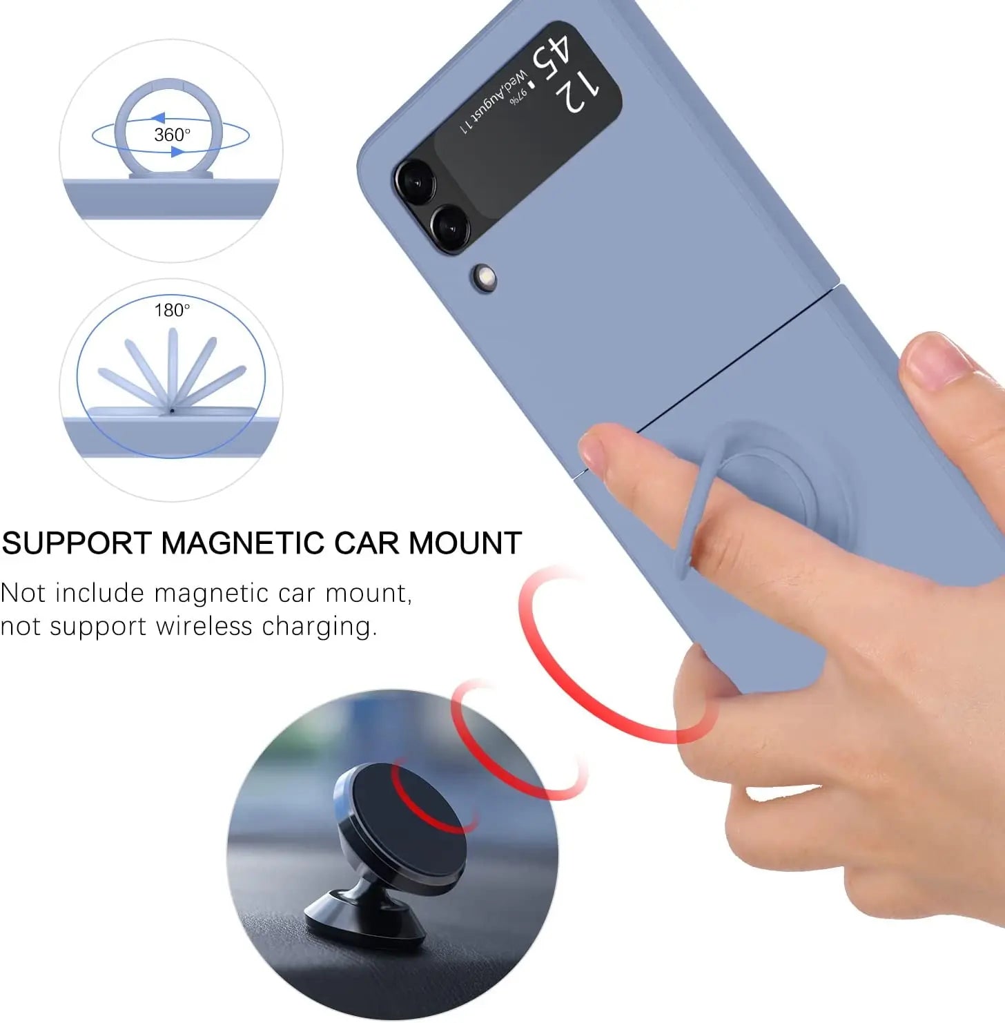For Samsung Z Flip 5 6 Case Ring Holder Magnetic Liquid Silicone Cases for Samsung Galaxy Z Flip 3 5 6 ZFlip 4 ZFlip5 Soft Cover