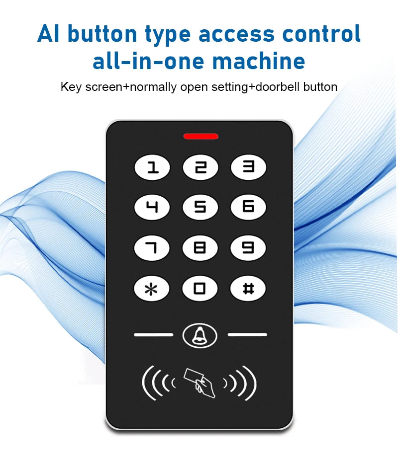 Access Control Reader 125KHz RFID Keypad Rainproof Cover keys Reader Door Entry Access Control System Electric Lock Opener