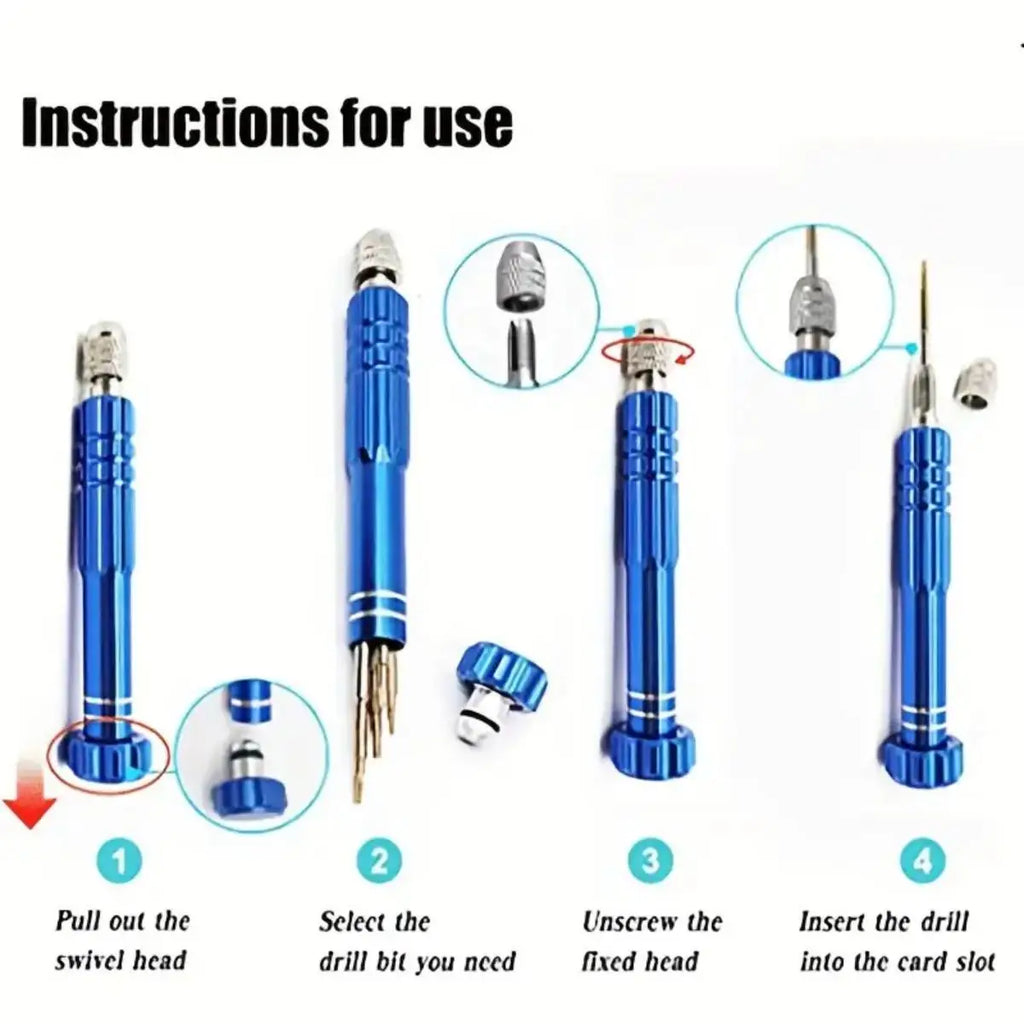 1pc 5-in-1 Multifunctional Small Screwdriver Kit Repair Tool for Eyeglass, Sunglasses, Electronics, Cellphone, Jewelry and More