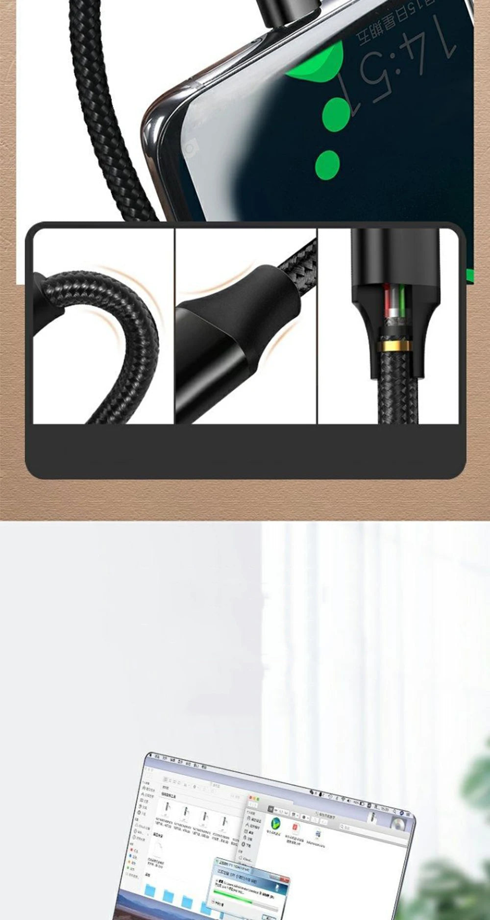 100W 90 Degrees Type C to USB C Cable for iPhone 15 Pro max plus ipad Pro Fast Charging PD QC 4.0 3.2 USB-C Type C Gaming Cable