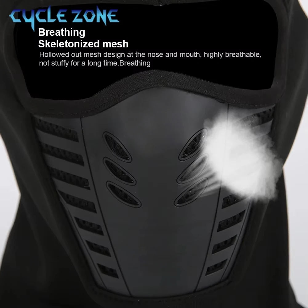 Winter Thermal Motorcycle Mask Windproof Balaclava Cap Face Cover Fleece for Ski Cycling Riding Warm Dustproof Full Face Mask