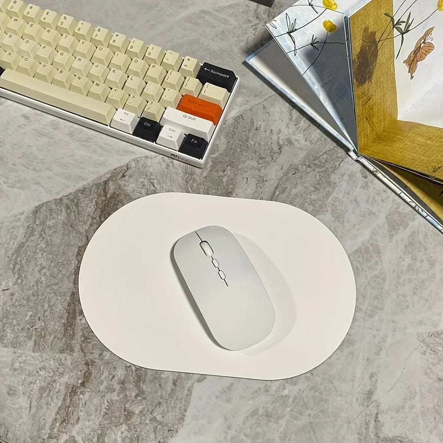 Oval small Mouse Pad Single-sided Solid Color Universal Non-slip Pad Mouse Pad Suitable for Laptop Office Leather Gaming Mouse P