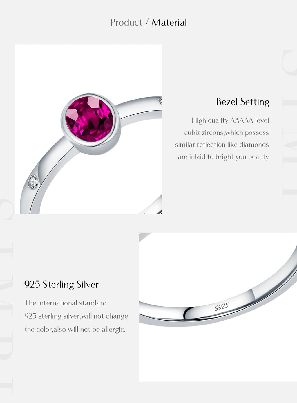MODIAN 925 Sterling Silver Elegant Red Cubic Zirconia Ring For Women Summer Basic Rings Party Vacation Fine Jewelry