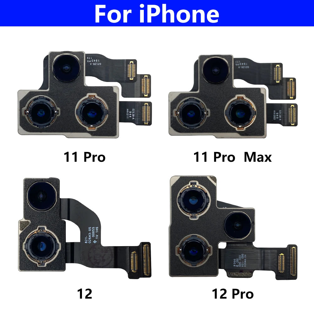 New For iPhone 11 12 13 14 15 Pro 11Pro 12Pro 13Pro 14Pro 15Pro Max Mini Plus Rear Big Back Camera Flex Cable Main Camera Module
