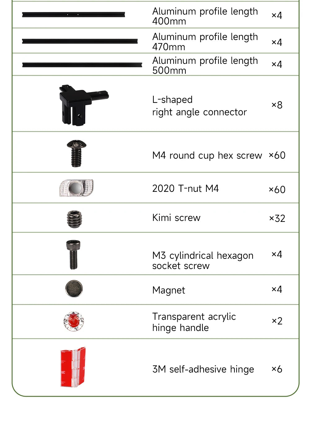 For Bambu Lab A1 Mini Enclosure Assemble kit Acrylic PC Panel Protective Cover Visibale For Kingroon KP3S KP3S Pro V2