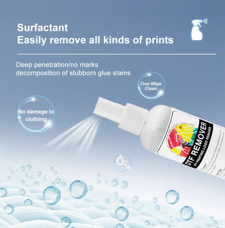 Fcolor 100ml DTF Remover Direct to DTF Transfer Film Printing Pattern Rapid Remover Adhesive Remover