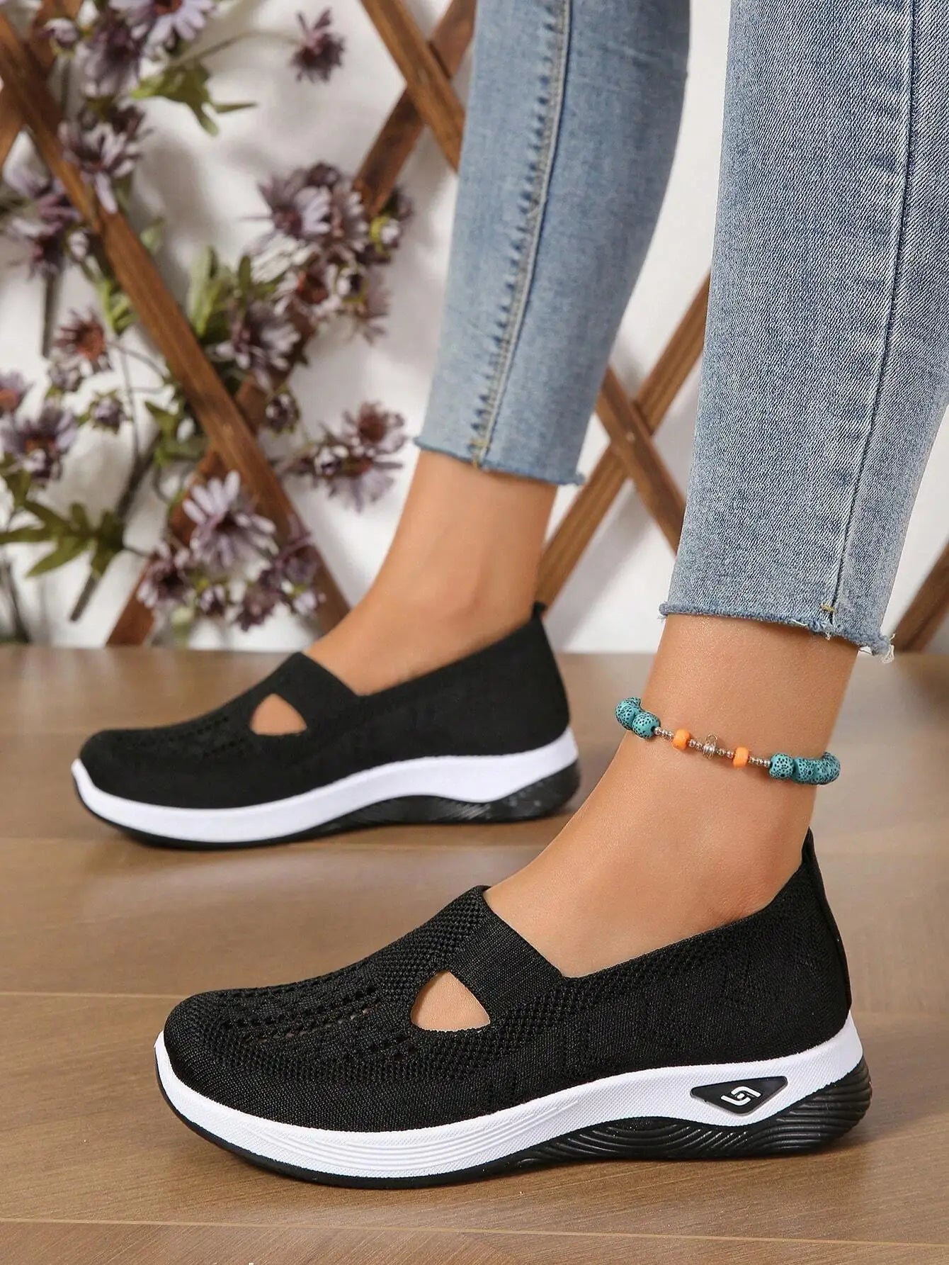 Women's shoes Solid Color Breathable Sneakers, casual sneaker women's summer sneakers, Low-top Knitted Casual Shoes Mom Shoes - 4 Wheels N Electro Pro #