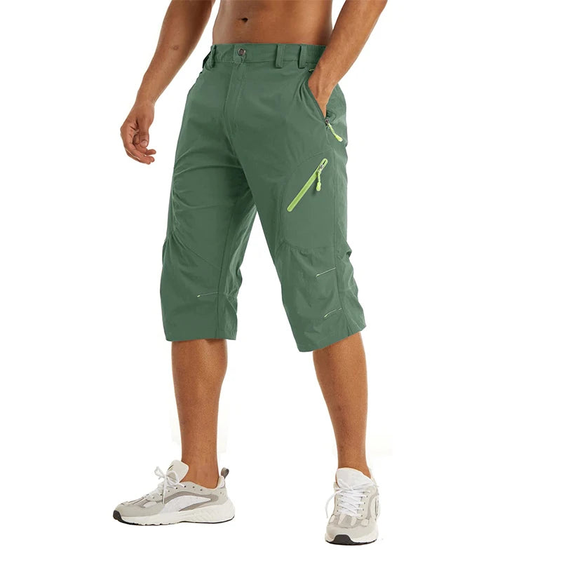 EKLENTSON Summer Men's Quick Dry Cargo Shorts with Zip Pocket for Outdoor Hiking Camping Mountaineer Shorts