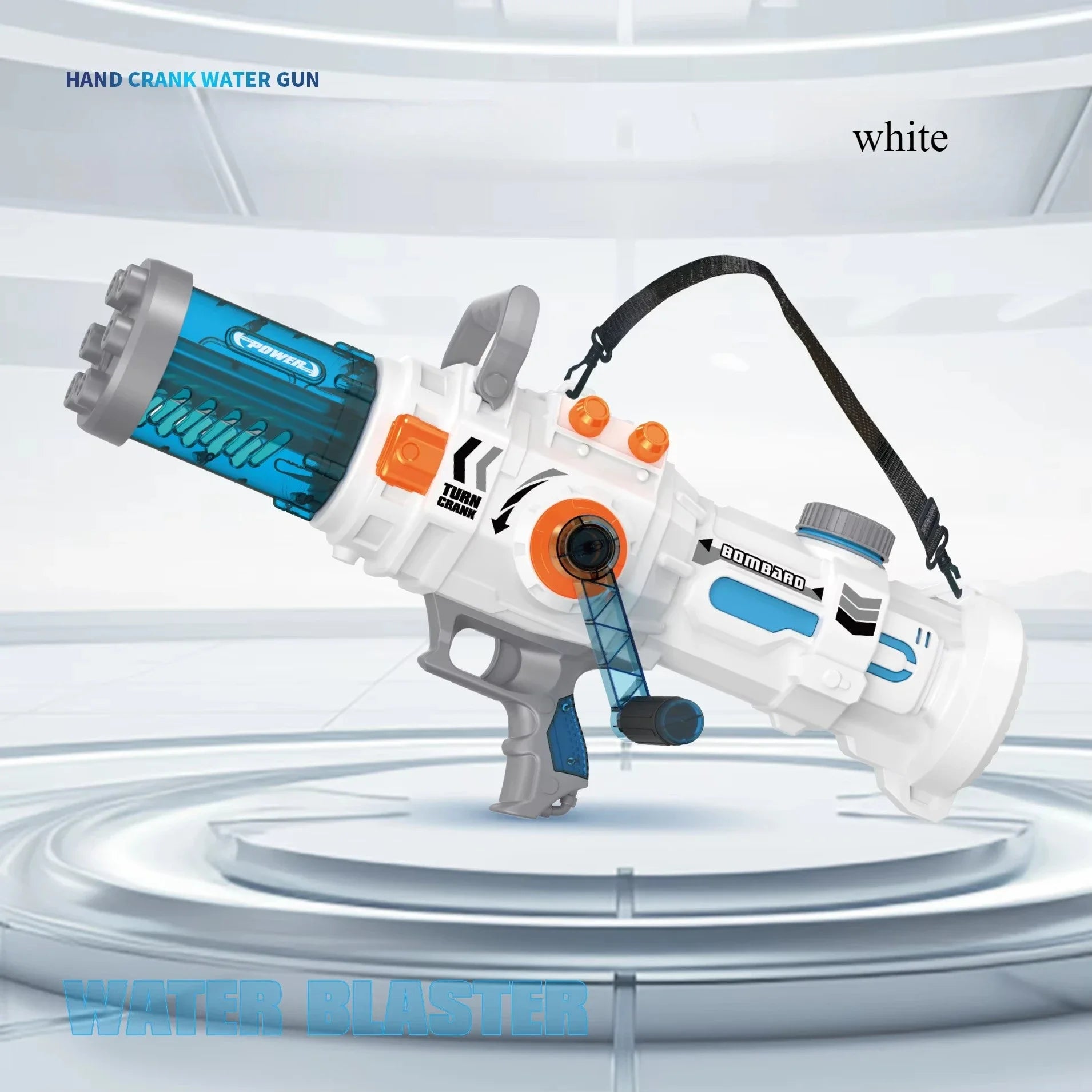 Powerful Hand-cranked Gatling Water Gun Toy Continuous Shooting Big Water Pistol Blaster Pool Summer Toys for Kids Adult Gifts