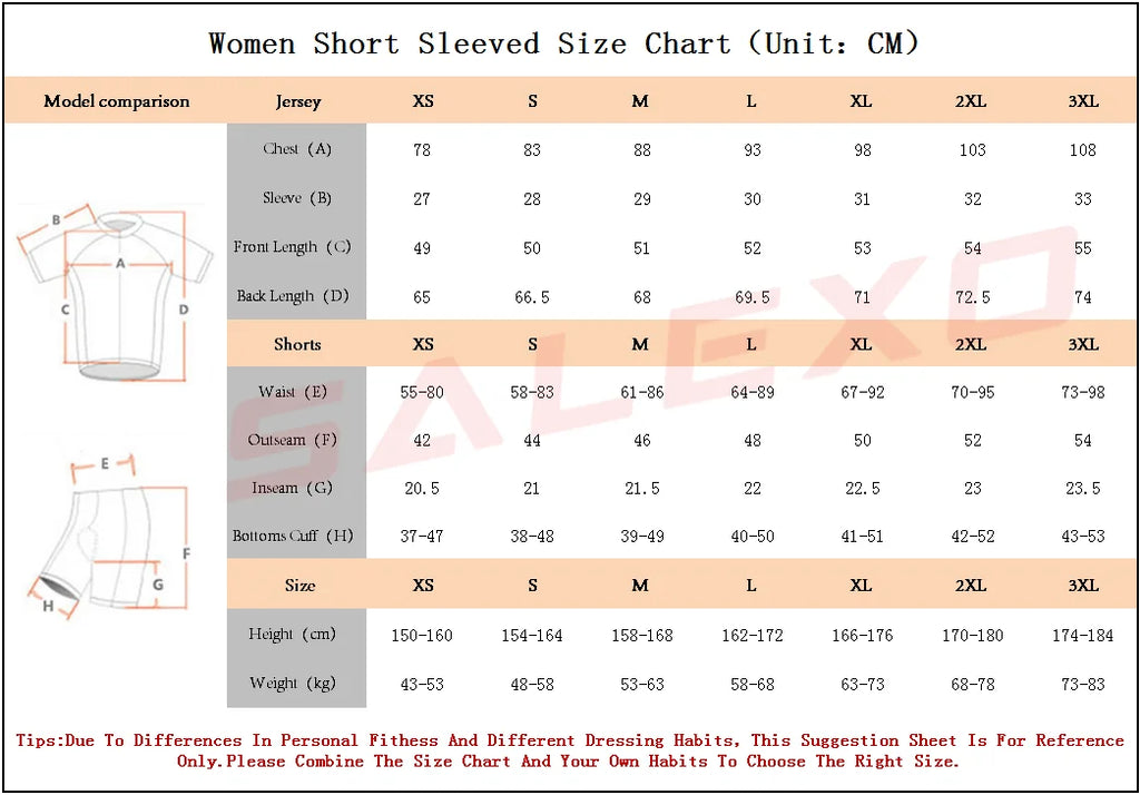 Salexo Cycling Jersey Set 2023 Women Summer Short Sleeve MTB Bike Cycling Clothing Maillot Ropa Ciclismo Uniform Kit Top Shirts