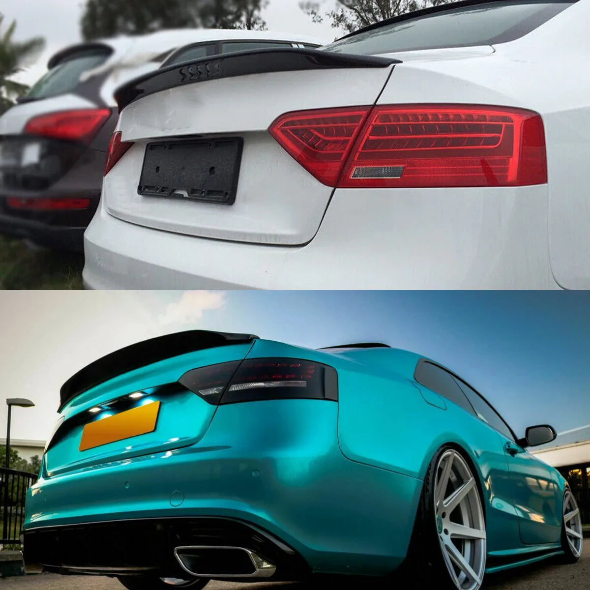 Rear Trunk Spoiler Boot Fit For Audi A5 B8 Coupe 2007 2008 2009 2010 2011 2012 2013 2014 2015 Gloss Black Rear Roof Wing Lip