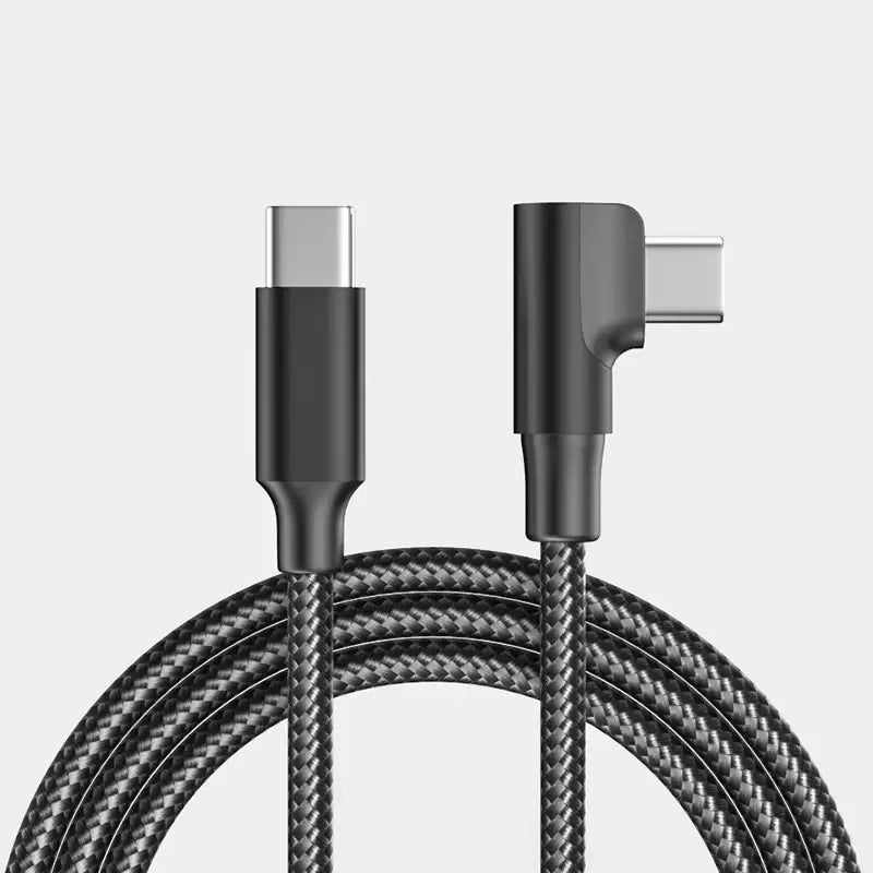 100W 90 Degrees Type C to USB C Cable for iPhone 15 Pro max plus ipad Pro Fast Charging PD QC 4.0 3.2 USB-C Type C Gaming Cable