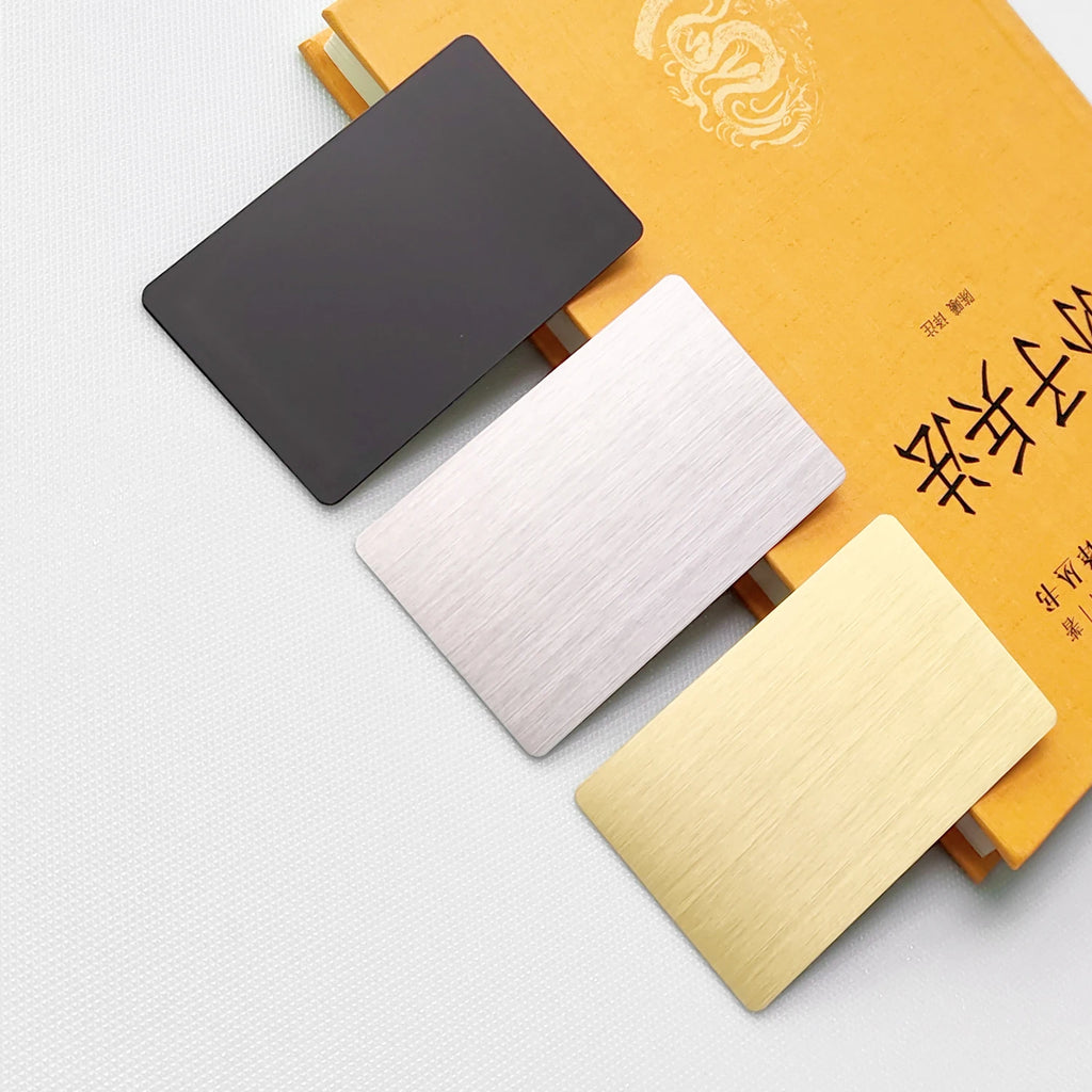 5-Pack 13.56MHz NFC Blank Metal-PVC Hybrid Business Cards with 215 Chip & 504-Byte Memory, Laser Customizable on Metal Side