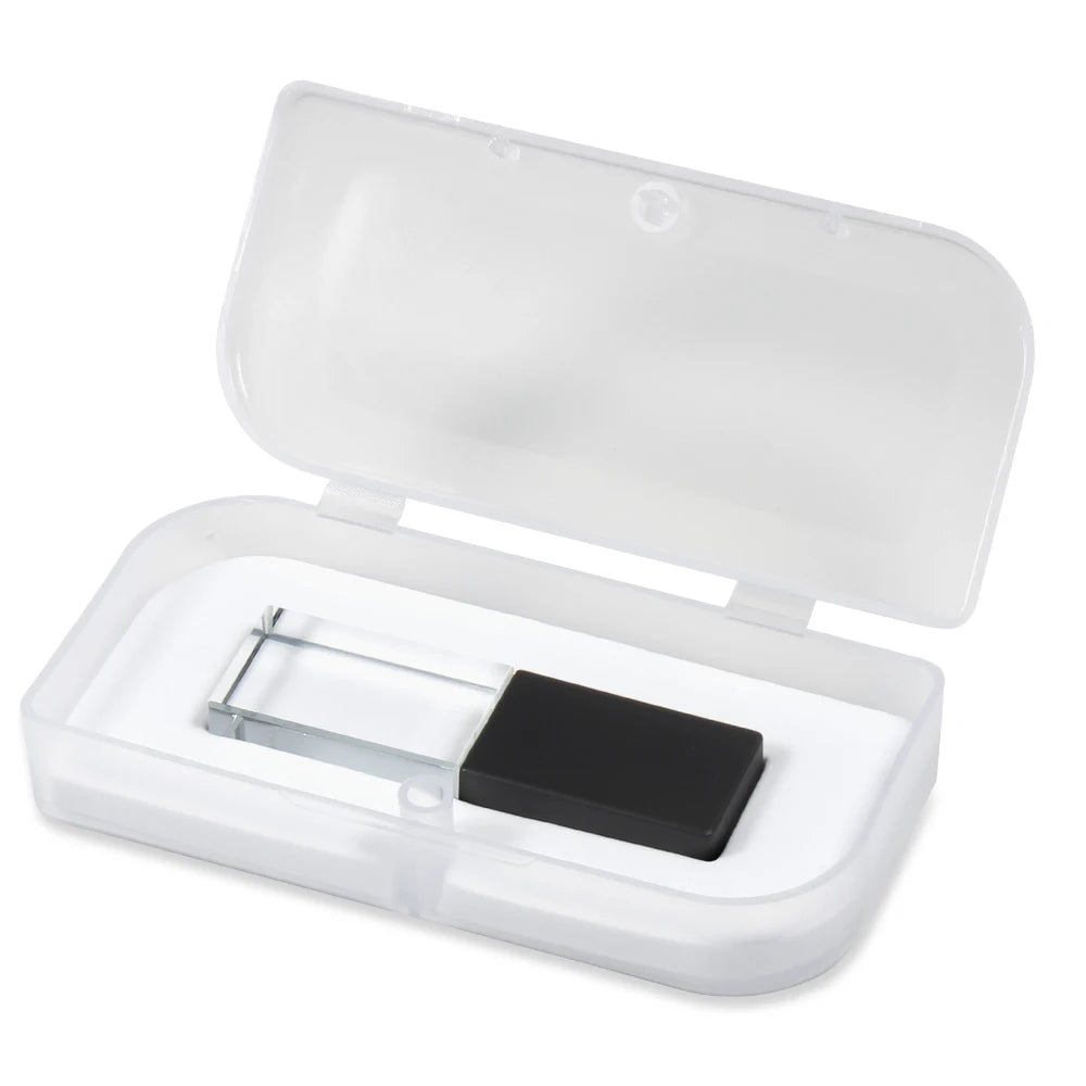 JASTER Creative Pen Drive Crystal 128GB Gold 64GB Rose USB Flash Drive 32GB Wedding Photography Exquisite Transparent Gift Box