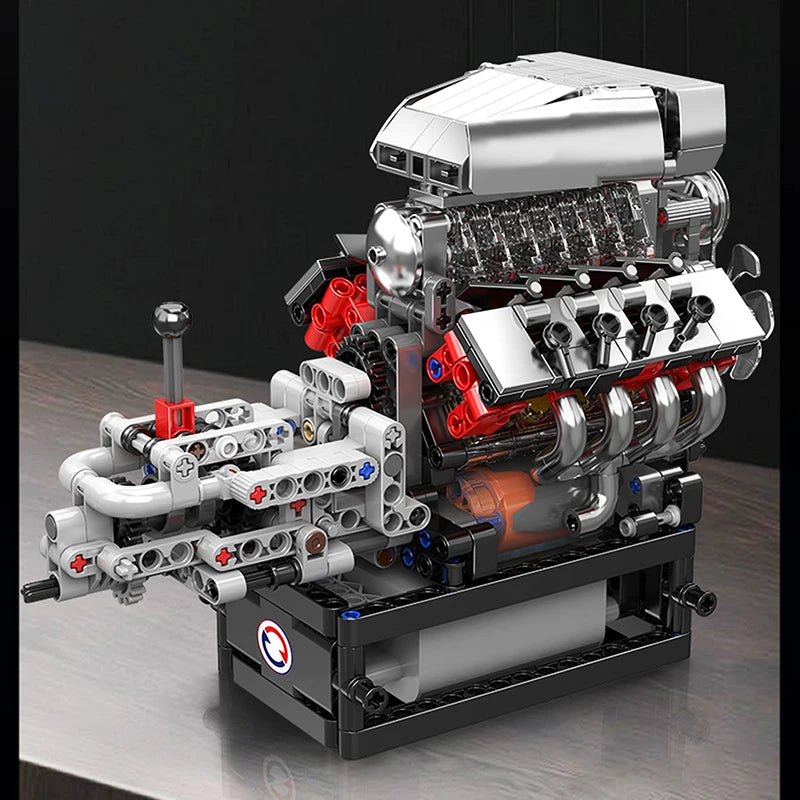 Mould King 10225 Technical Engine Toys The Motorized V8 Car Engine Building Block Assembly Engine Brick Set Kids Christmas Gift