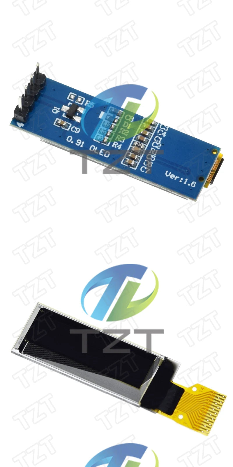 GREATZT 0.91 Inch OLED Module 0.91" White Blue 128X32 LCD LED Display 0.91" IIC Communicate for Arduino