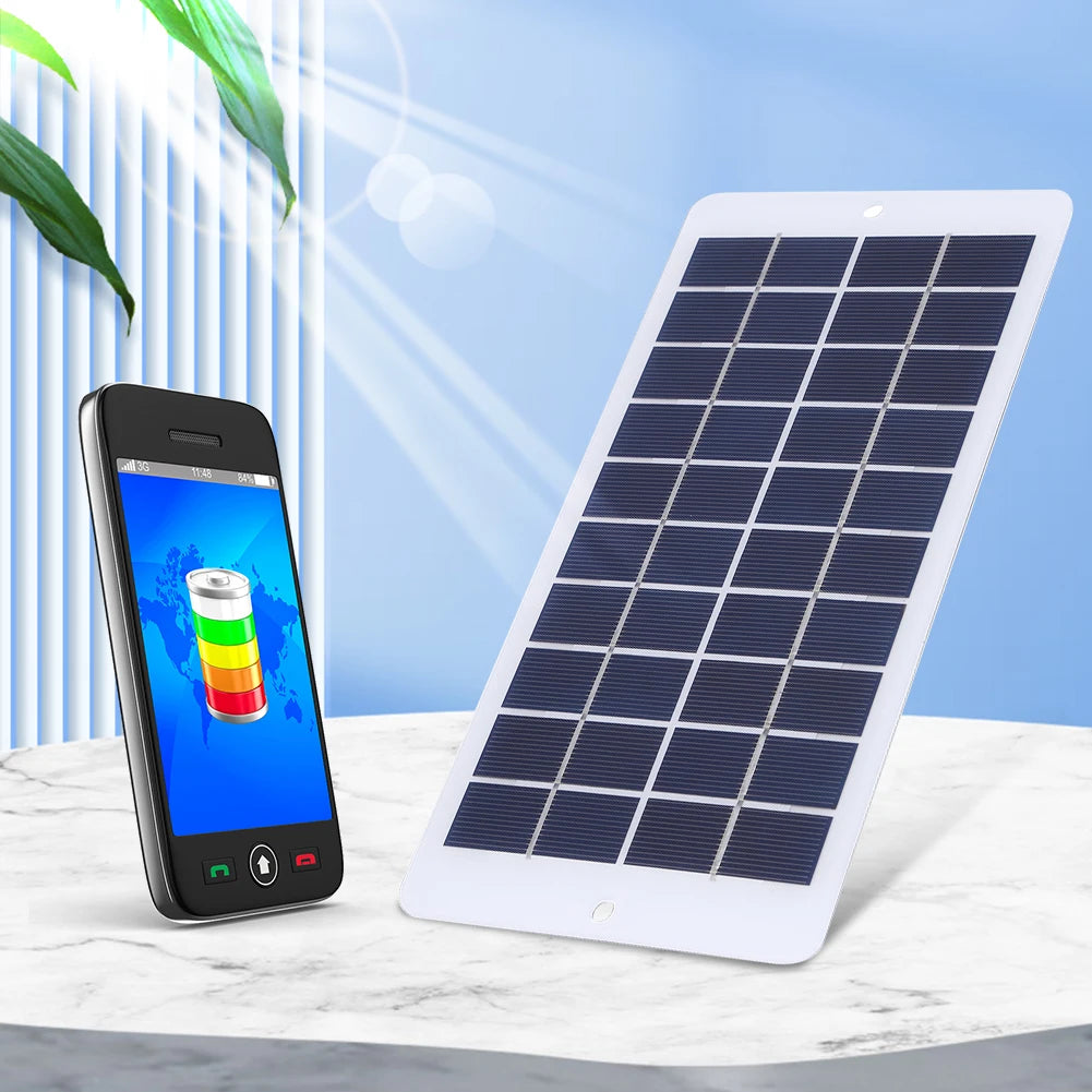 20W 5V Solar Panel Charger Type-C Solar Portable Charging Panel Mobile Power Supply Lightweight for Doorbell Security Monitoring