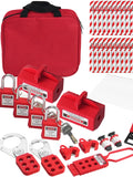 SucceBuy Electrical Lockout Tagout Kit 47 PCS Safety Loto Kit w/ Padlocks Hasps Tags Nylon Ties Plug Lockouts Circuit Breaker