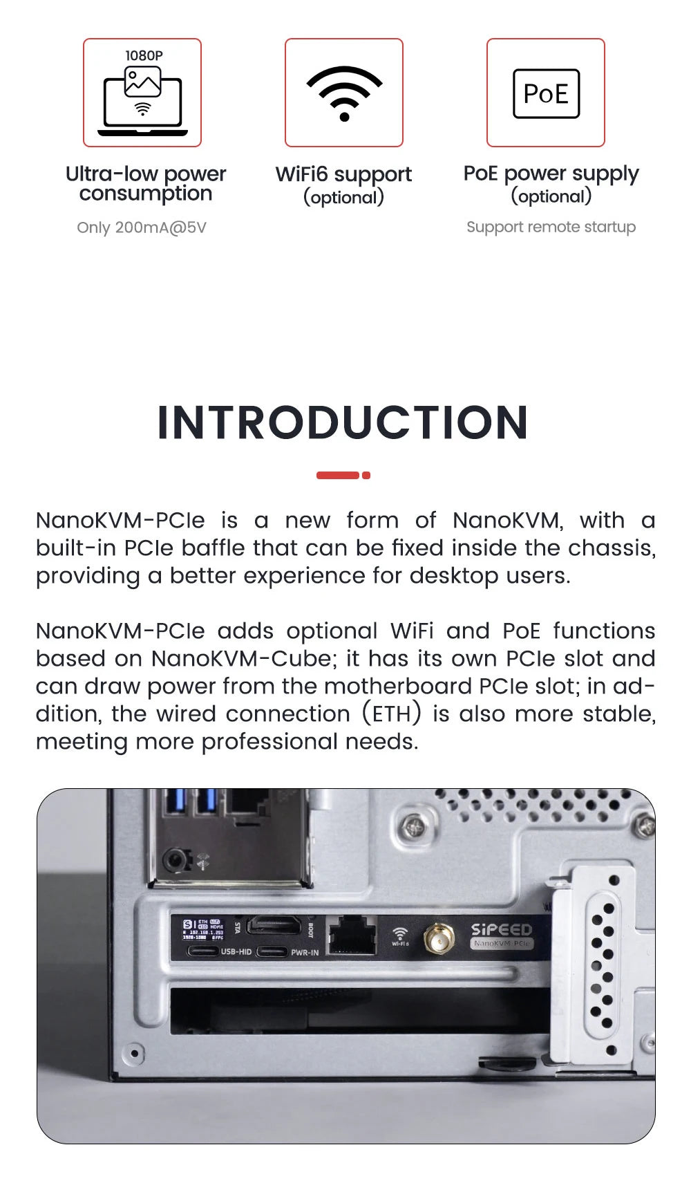 Sipeed NanoKVM PCIe  PiKVM Mini Remote Control Operation And Maintenance Server HDMI
