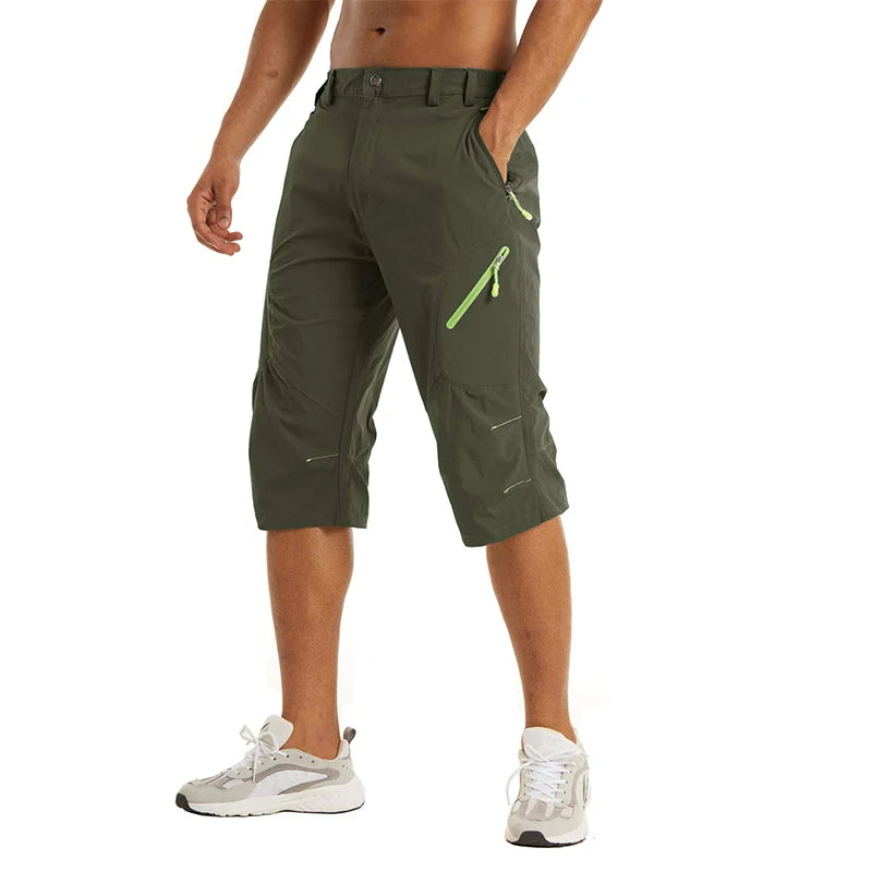 EKLENTSON Summer Men's Quick Dry Cargo Shorts with Zip Pocket for Outdoor Hiking Camping Mountaineer Shorts