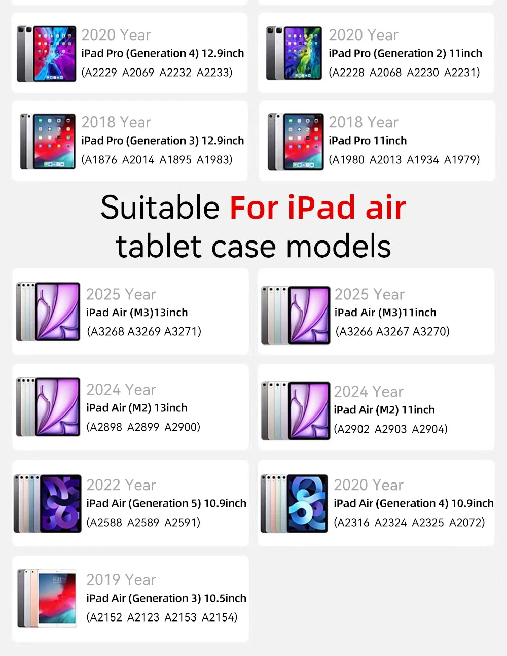 3+Y Type Cute Cat Case with Pencil Holder For 2025 IPad 11th A16 Pro Air 13 11 M3 M2 M4 2025 12.9 " 9 8 7 6 5 4 10Th Mini 7 6