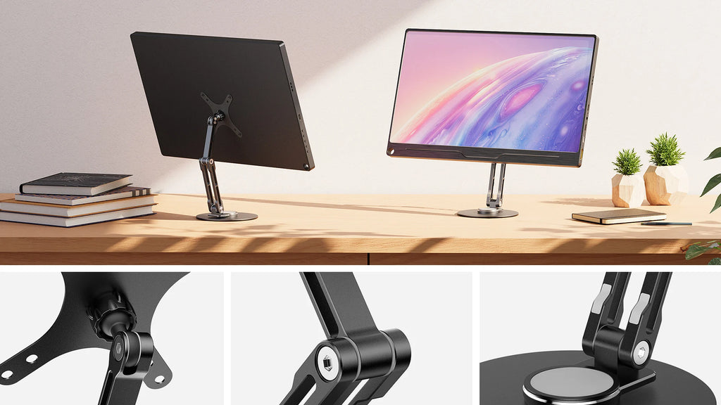 UPERFECT VESA Monitor Desk Mount Single Monitor Stands Freestanding Fits 12'' to 22'' Computer Screen with Height Adjustable