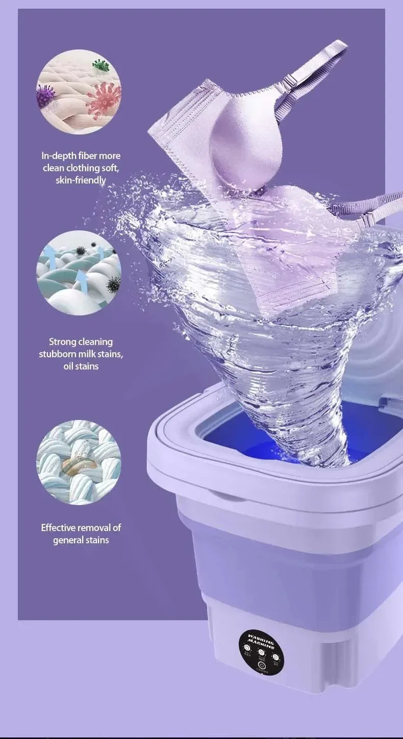 Folding washing machine, mini home clothes, socks, underwear cleaning, washing machine, travel washing machine