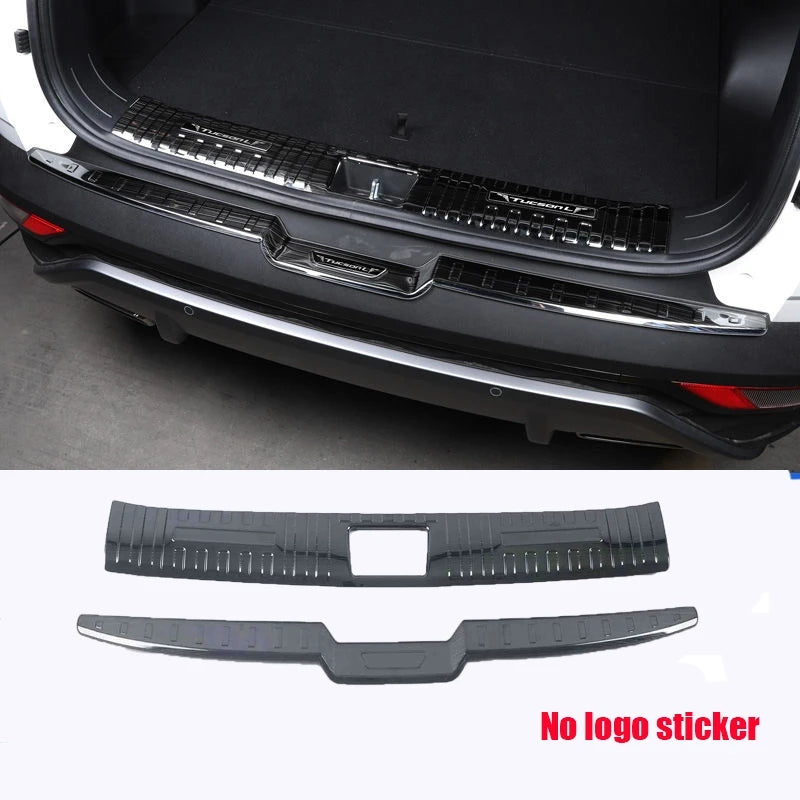 For Hyundai Tucson NX4  2021-2023 stainless steel Anti Hit Dust sill plate pedal Rear Bumper Protectordoor Sill Trunk decorate