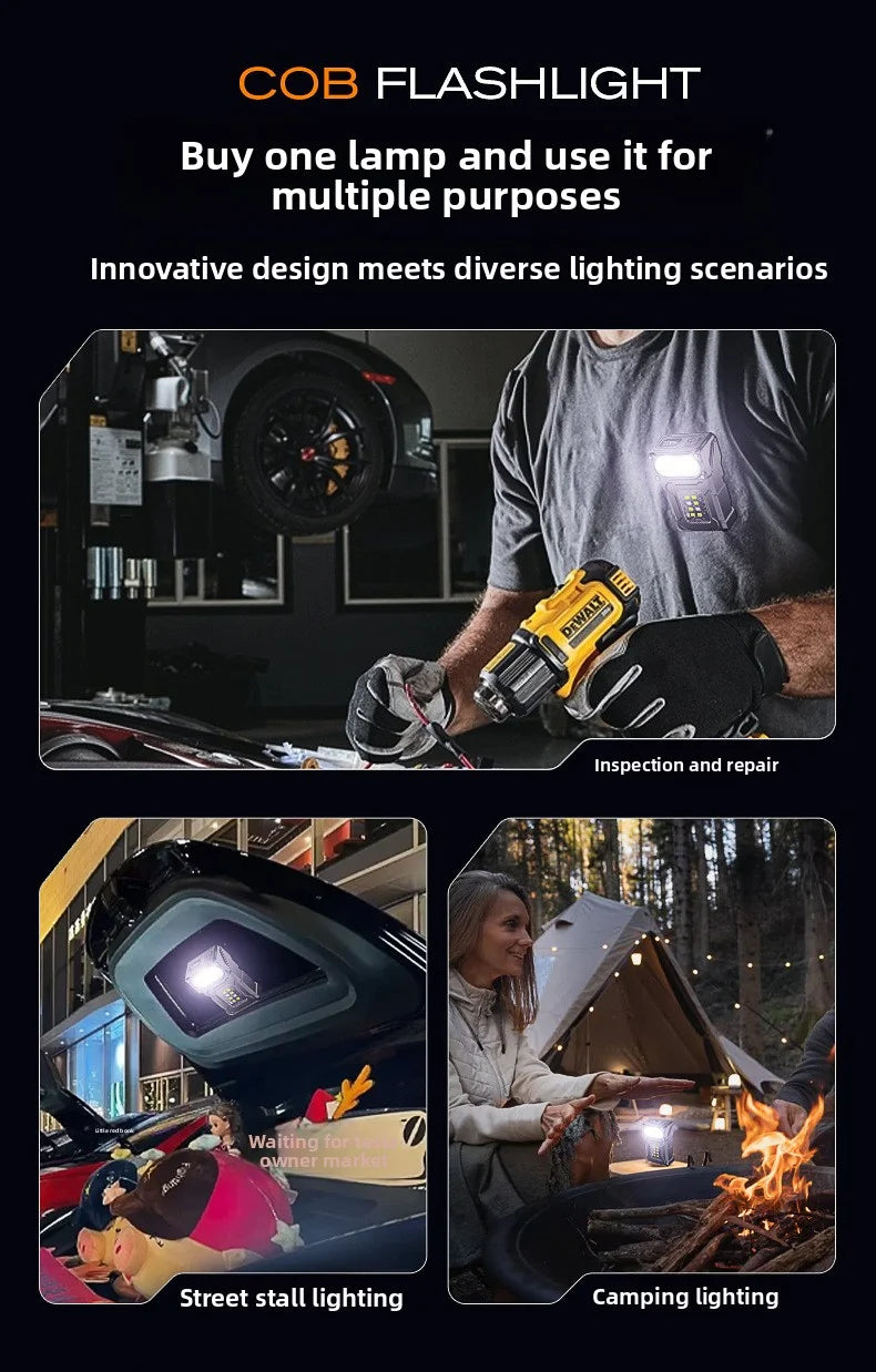 Mini USB Rechargeable LED Flashlight Portable Magnetic Work Light Super Bright COB Torch for Outdoor Camping Emergency Lantern