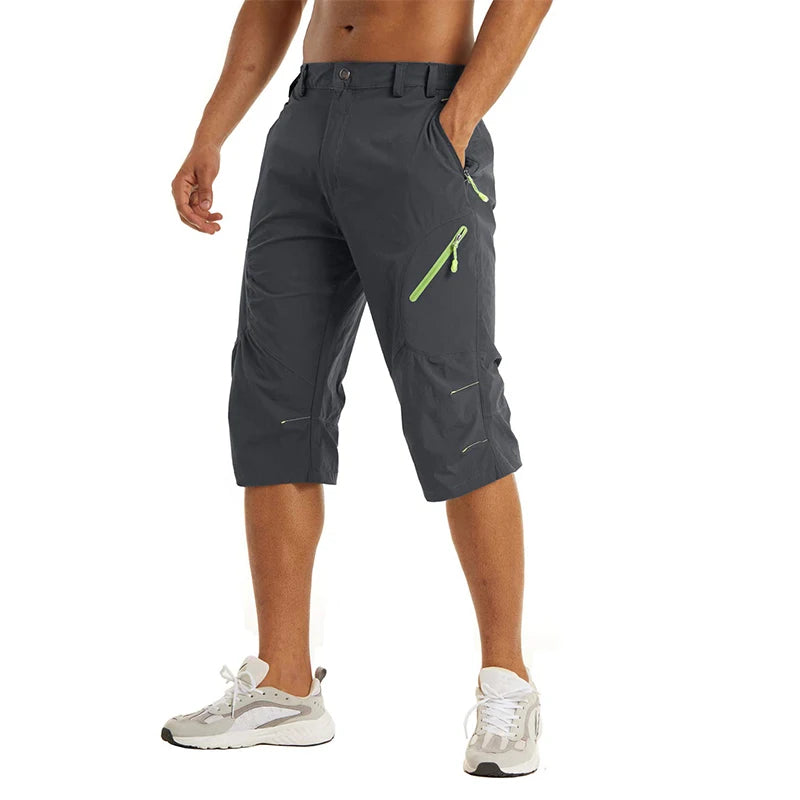 EKLENTSON Summer Men's Quick Dry Cargo Shorts with Zip Pocket for Outdoor Hiking Camping Mountaineer Shorts