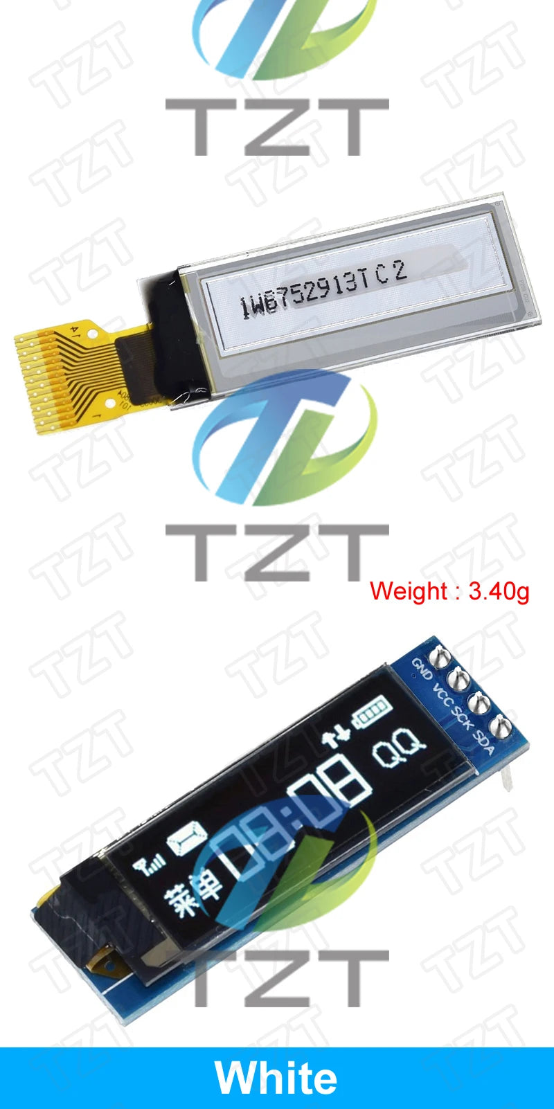 GREATZT 0.91 Inch OLED Module 0.91" White Blue 128X32 LCD LED Display 0.91" IIC Communicate for Arduino