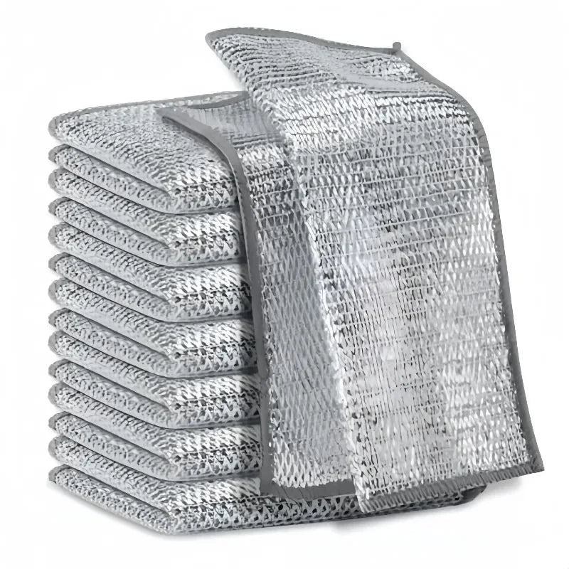 Thickened Steel Wire Cleaning Cloth Non-Scratch Double-layer Single-Layer Iron Microfiber Mesh Dishrag Washing  Kitchen Towel