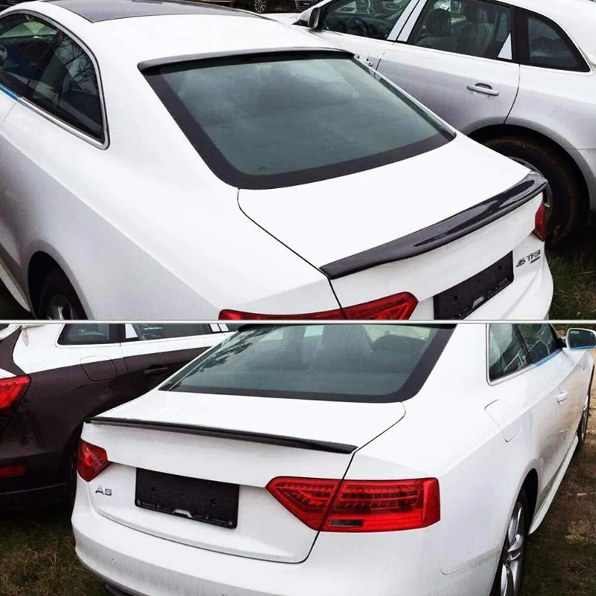 Rear Trunk Spoiler Boot Fit For Audi A5 B8 Coupe 2007 2008 2009 2010 2011 2012 2013 2014 2015 Gloss Black Rear Roof Wing Lip