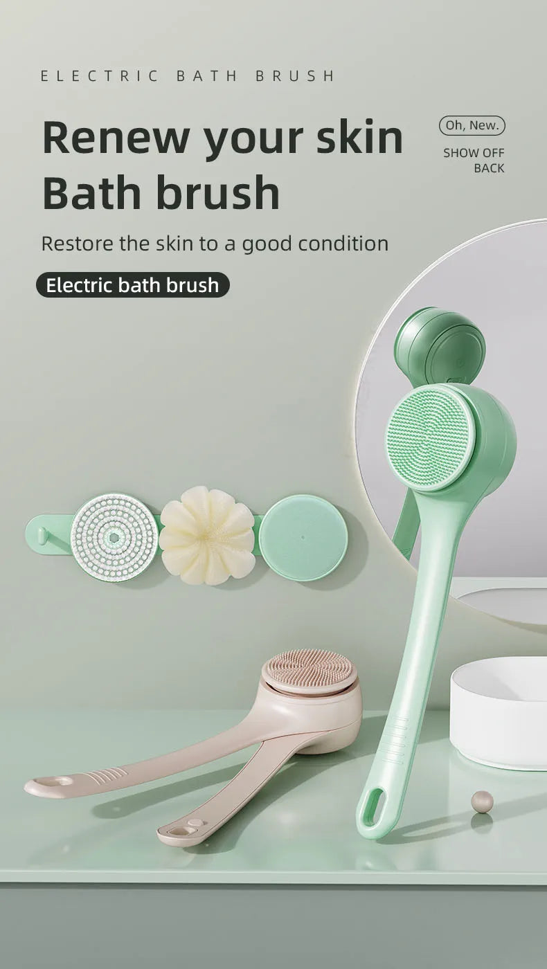 Electric Bath Brushes Body Scrubber  Scrubber Brushes Back Long Handle Back Brushes