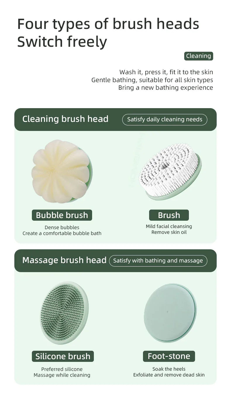 Electric Bath Brushes Body Scrubber  Scrubber Brushes Back Long Handle Back Brushes