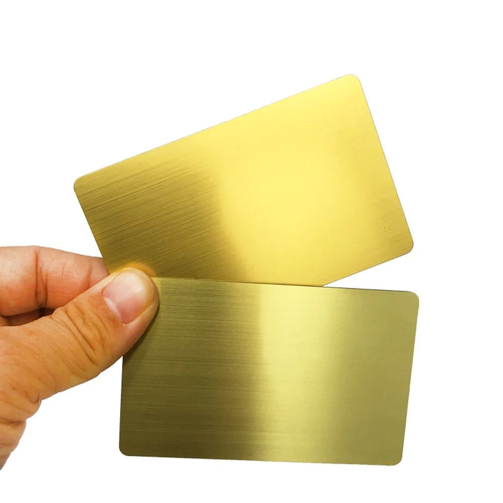 5-Pack 13.56MHz NFC Blank Metal-PVC Hybrid Business Cards with 215 Chip & 504-Byte Memory, Laser Customizable on Metal Side
