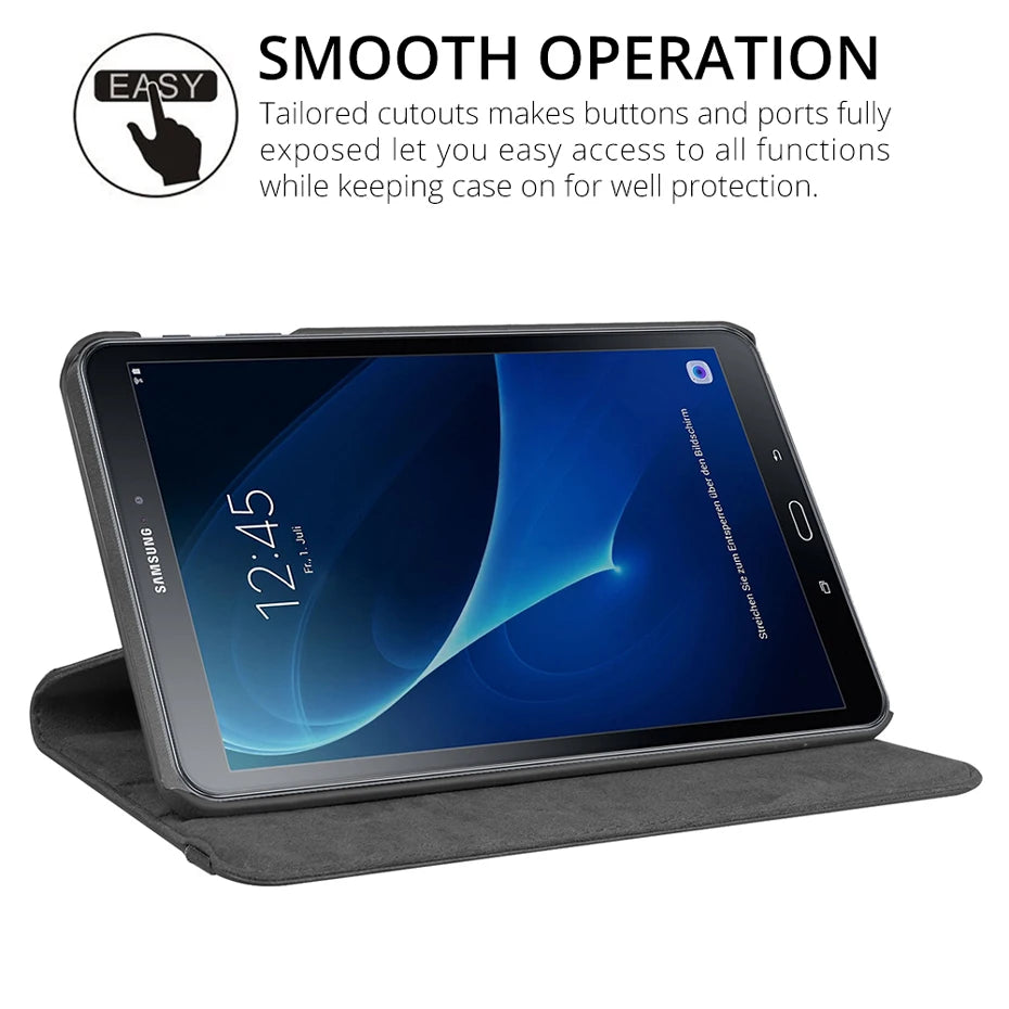 360 Rotating Stand Tablet Cover for Samsung Galaxy Tab A6 A 10.1 T580 T510 A8 10.5 X200 T590 E T560 S6 Lite P610 A7 T500 Case