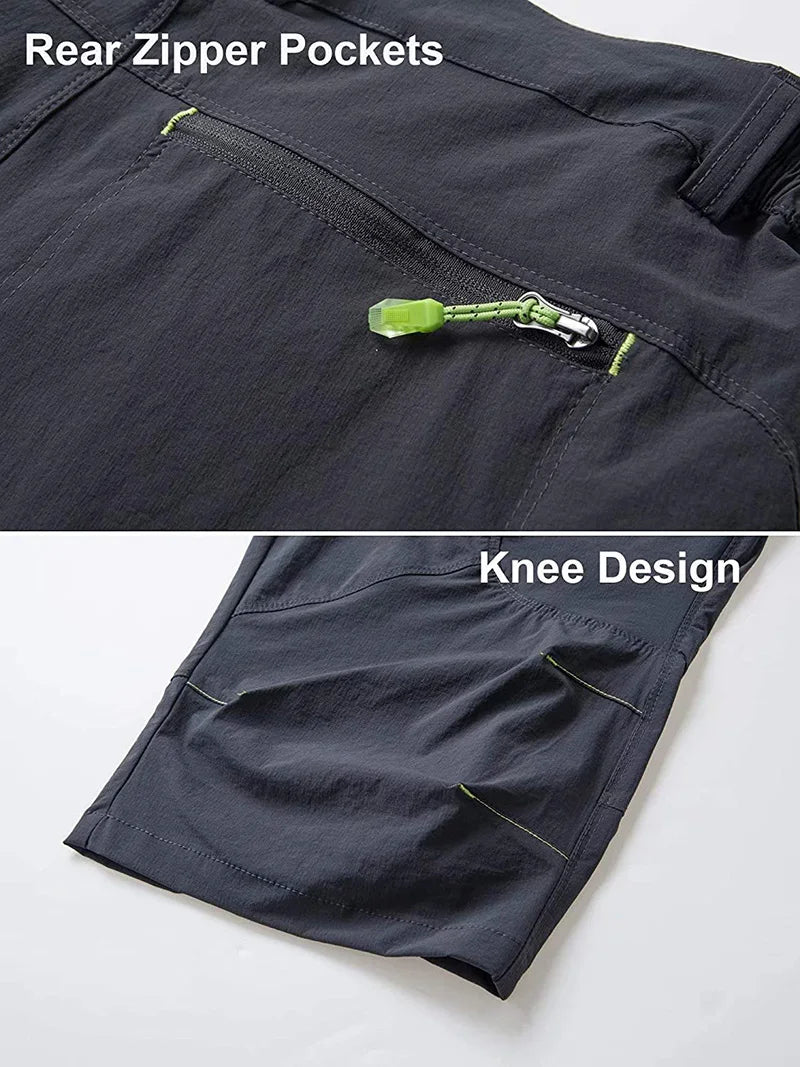 EKLENTSON Summer Men's Quick Dry Cargo Shorts with Zip Pocket for Outdoor Hiking Camping Mountaineer Shorts