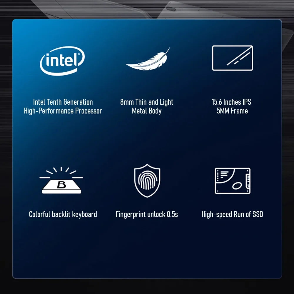 AKPAD Windows 10 11 Ram 16GB Rom 256GB 512GB 1TB 2TB SSD Ultrabook Computer 2.4G/5.0G Wifi Bluetooth Intel N5095 Cheap Laptop