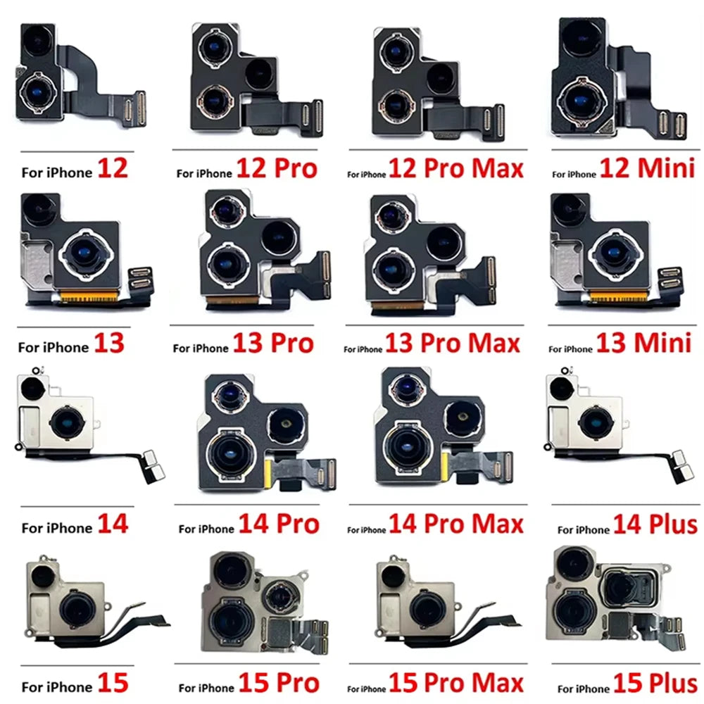 New For iPhone 11 12 13 14 15 Pro 11Pro 12Pro 13Pro 14Pro 15Pro Max Mini Plus Rear Big Back Camera Flex Cable Main Camera Module