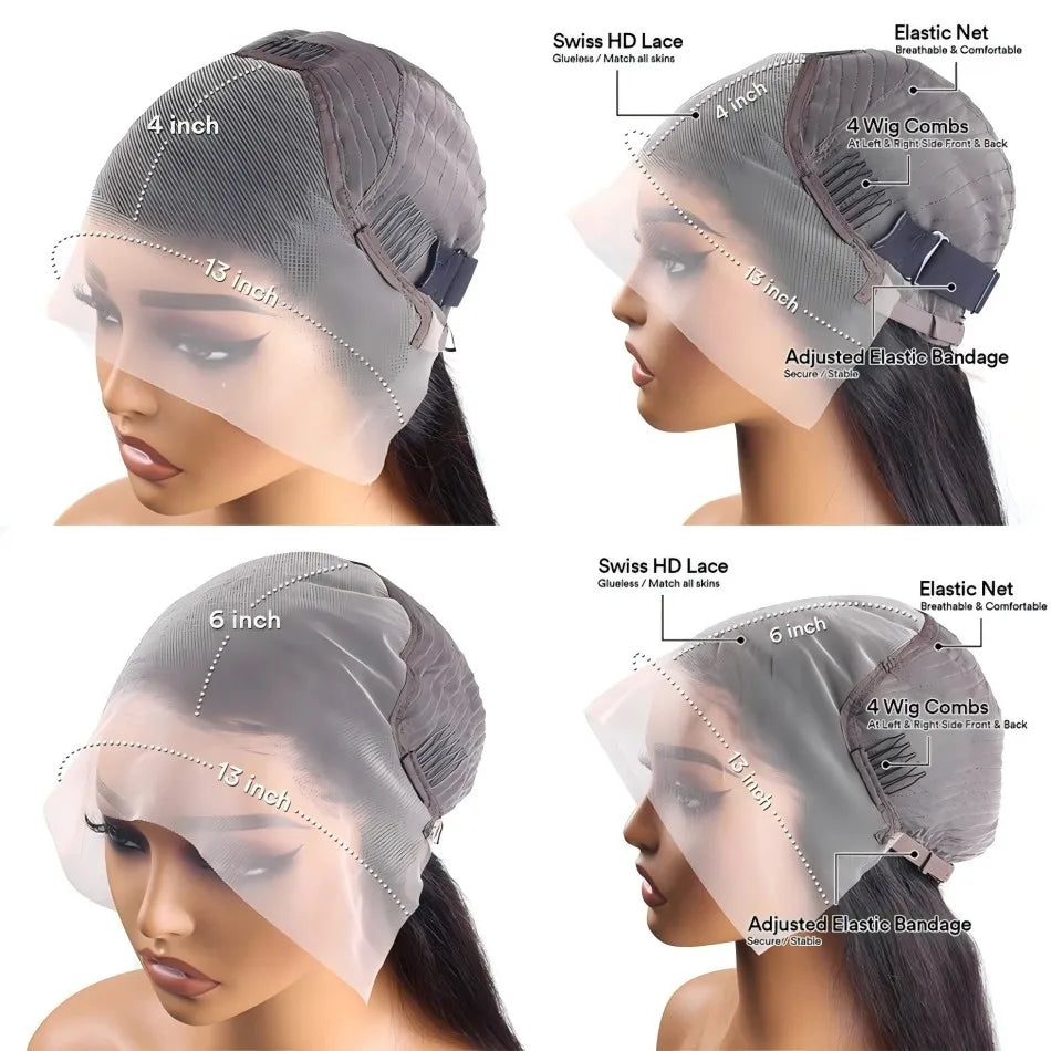 13x6 Hd Lace Frontal Curly Wig Human Hair 13x4 Hd Transparent Lace Front Brazilian Preplucked Deep Wave Wig for Women Choice