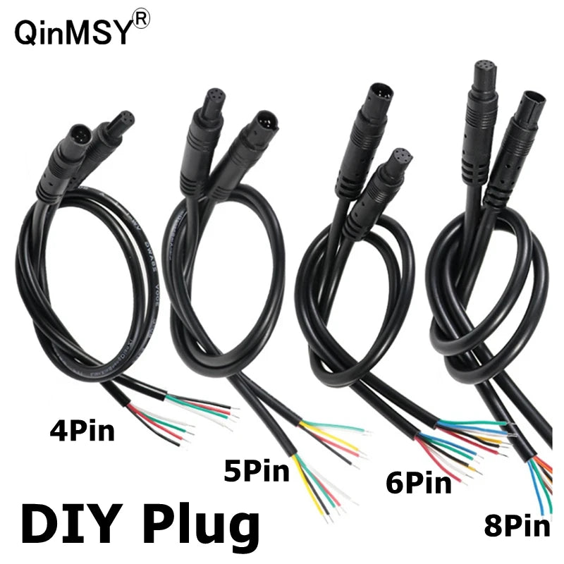 DIY 4/5/6/8 Pin Male Female Plug For Automotive DVR Camera Expansion Connector Cable HD Monitor For Vehicle Rear View Camera