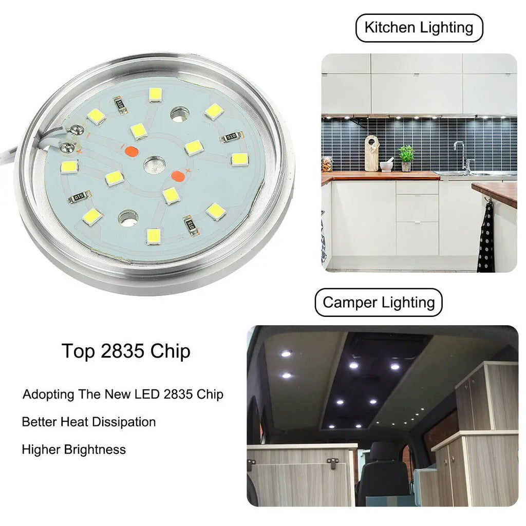 4PCS LED 12v Camping Car Ceiling Lamp RV Reading Lamp Boat Camper Trailer RV Interior  Lamp Car Interior Lights For Car Home