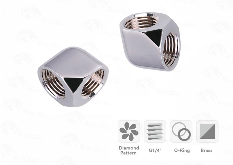 Bykski 4pcs/set Computer Water Cooling 90 Degree Fitting Use for OD12mm/OD14mm/OD16mm Tubing Hand Compression Copper Fitting