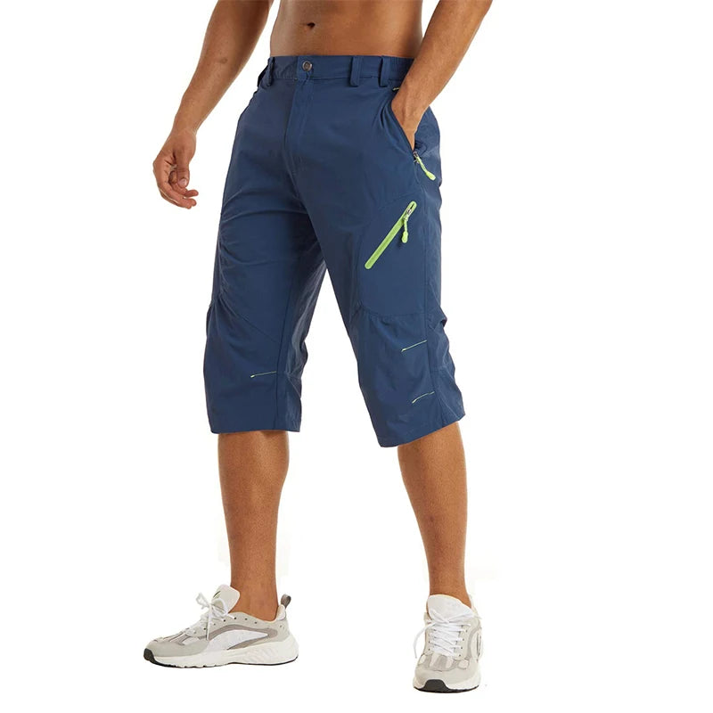 EKLENTSON Summer Men's Quick Dry Cargo Shorts with Zip Pocket for Outdoor Hiking Camping Mountaineer Shorts
