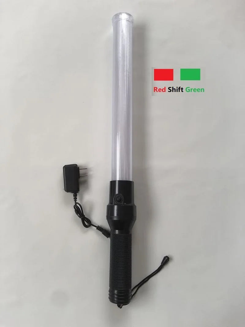 54CM White Tube LED Red Shift Green Traffic Signal Warning Light Road Traffic Rod Conductor's Stick