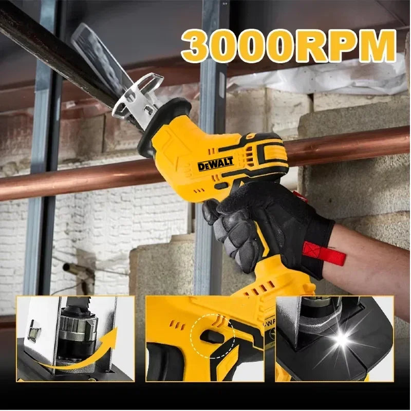 Dewalt For 18V--20V Brushless Reciprocating Saw 2800RPM Electric Saw Multifunctional Metal Wood Pipe Cutting Saw Power Tool