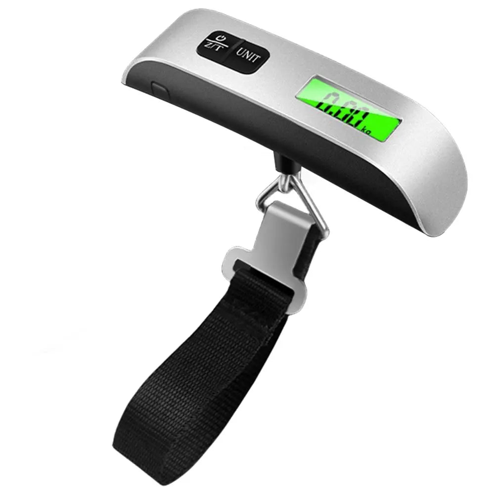 50kg/110lb Electronic Hanging Suitcase Travel Weighs LCD Display Pocket Electronic Suitcase Travel Scale Hand Luggage Scale