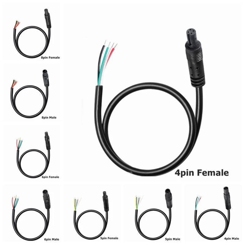 DIY 4/5/6/8 Pin Male Female Plug For Automotive DVR Camera Expansion Connector Cable HD Monitor For Vehicle Rear View Camera